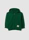 Felpa verde in puro cotone con cappuccio regular fit per bambino_0