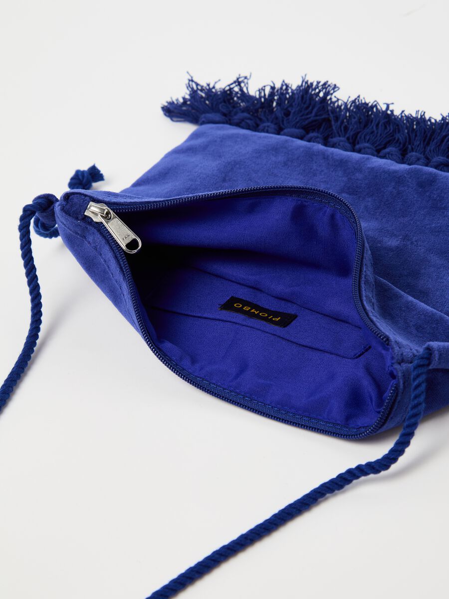 Velvet clutch bag with tassels_2