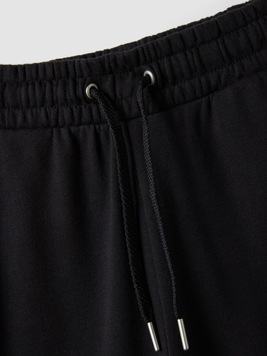 Black organic cotton culotte trousers for girls_5
