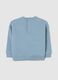 Sky blue children's sweatshirt in pure cotton with oversized fit, print and round neckline_1