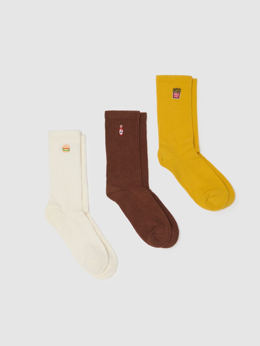 Tripack multicolour elasticated cotton socks_0