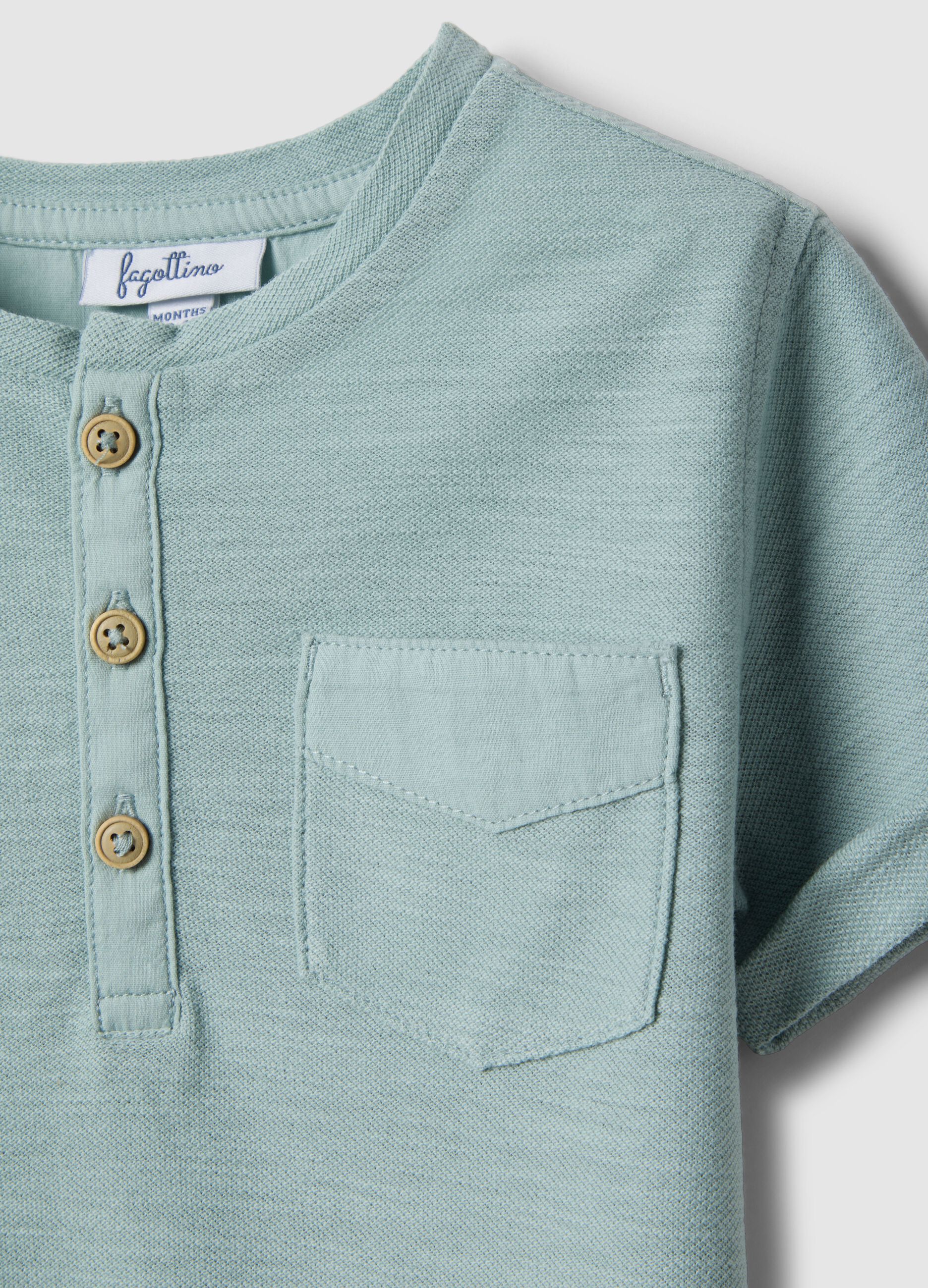 Boy's Regular Fit Light Blue Pure Cotton T-shirt with Pocket