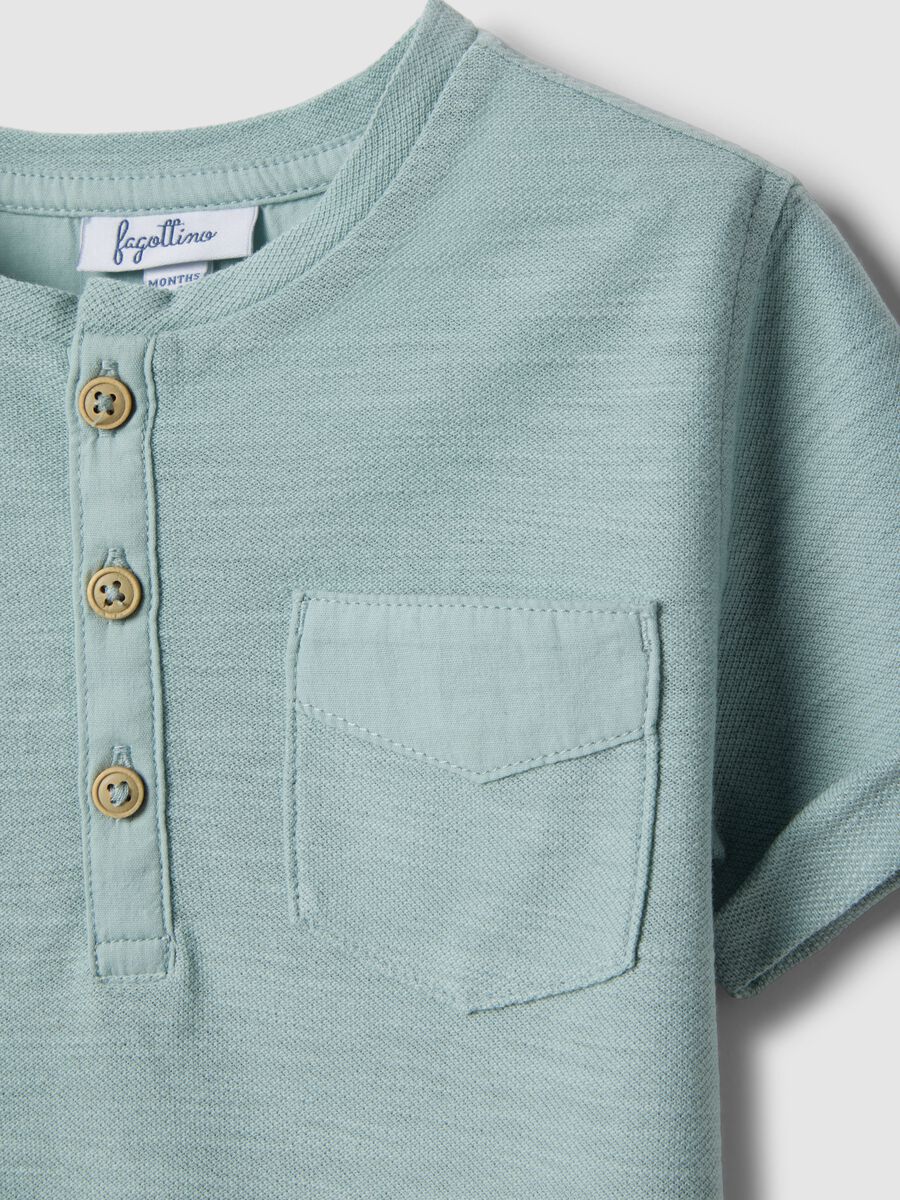 Boy's Regular Fit Light Blue Pure Cotton T-shirt with Pocket_2