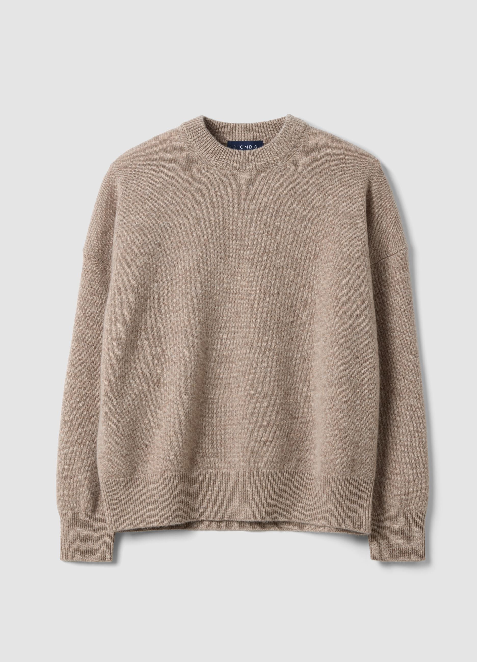 Beiger Oversize-Pullover aus reinem Kaschmir