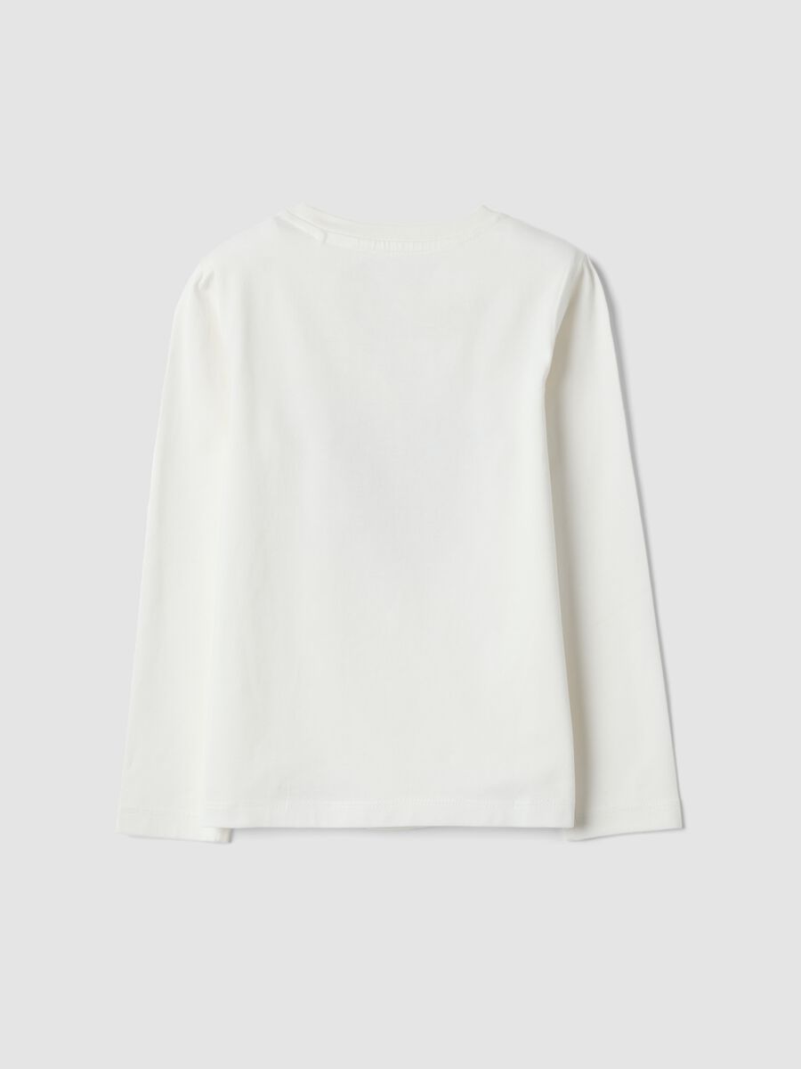 T-shirt bianca in cotone organico elasticizzato girocollo_1