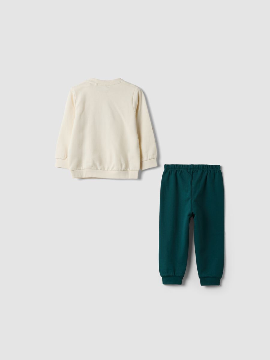 Pijama verde em algod&atilde;o org&acirc;nico puro com gola redonda_1