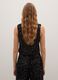 Black regular fit waistcoat with sequins_3