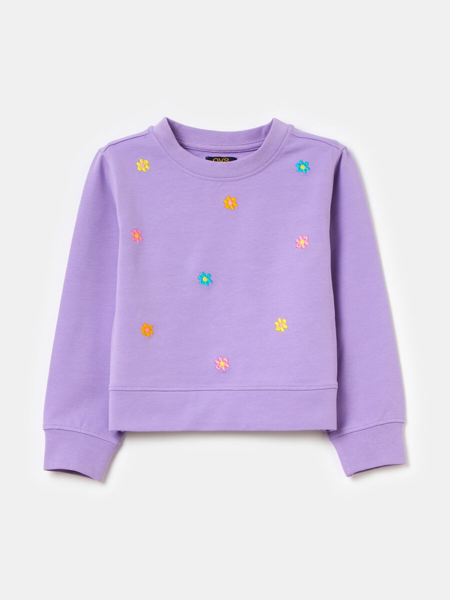 Sweatshirt with small flowers embroidery_0