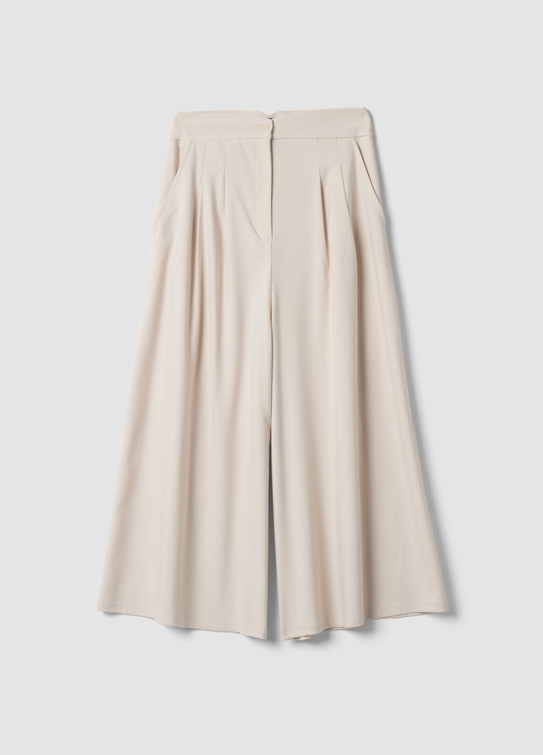 Gonna pantalone marrone in viscosa elasticizzata
