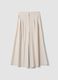 Gonna pantalone marrone in viscosa elasticizzata_0