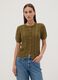 Cardigan verde in puro cotone a trecce regular fit_2