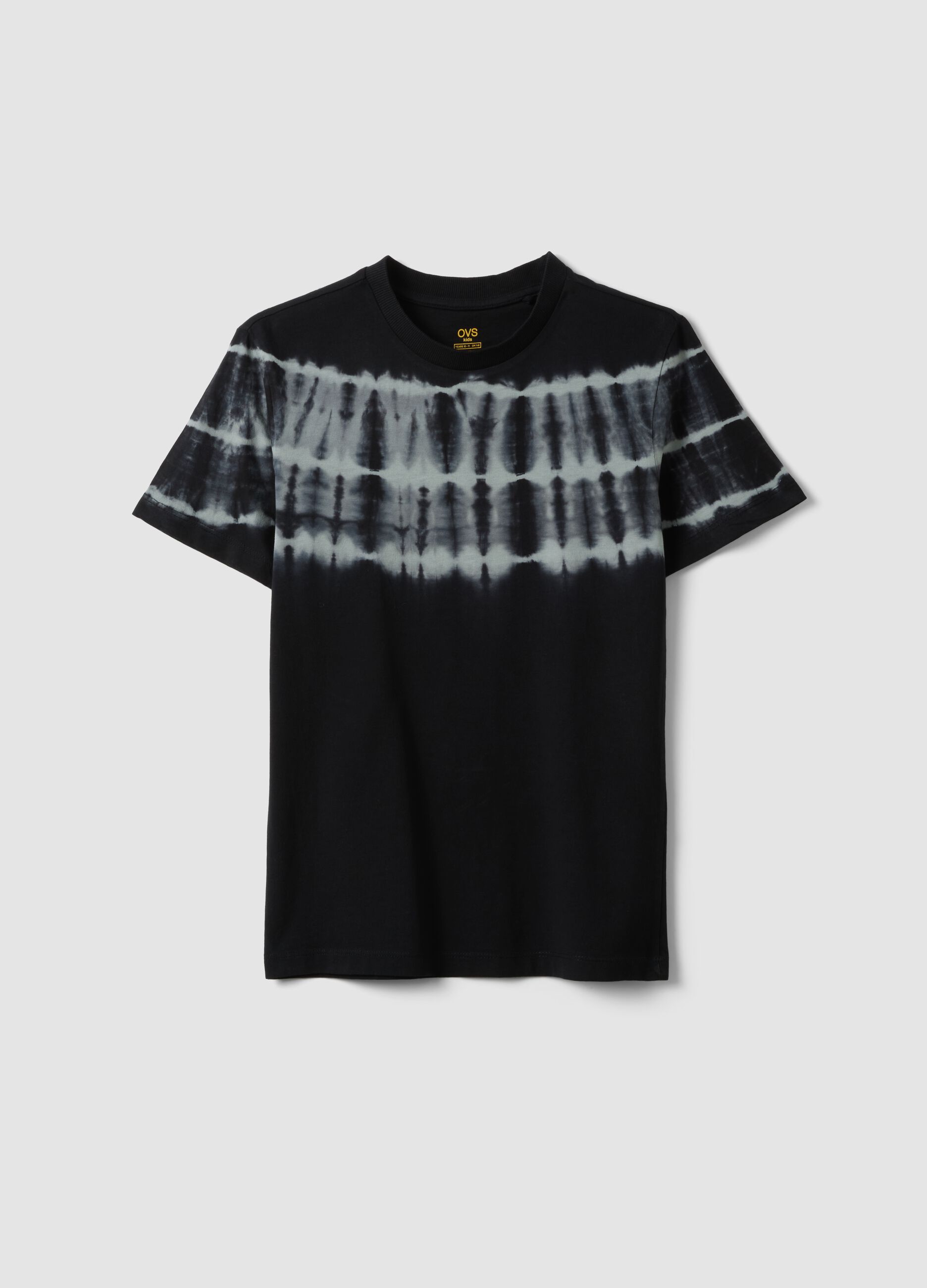 Schwarzes Kurzarm-T-Shirt aus reiner Baumwolle