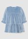 Baby girl velour blue regular fit dress with embroidered heart_0