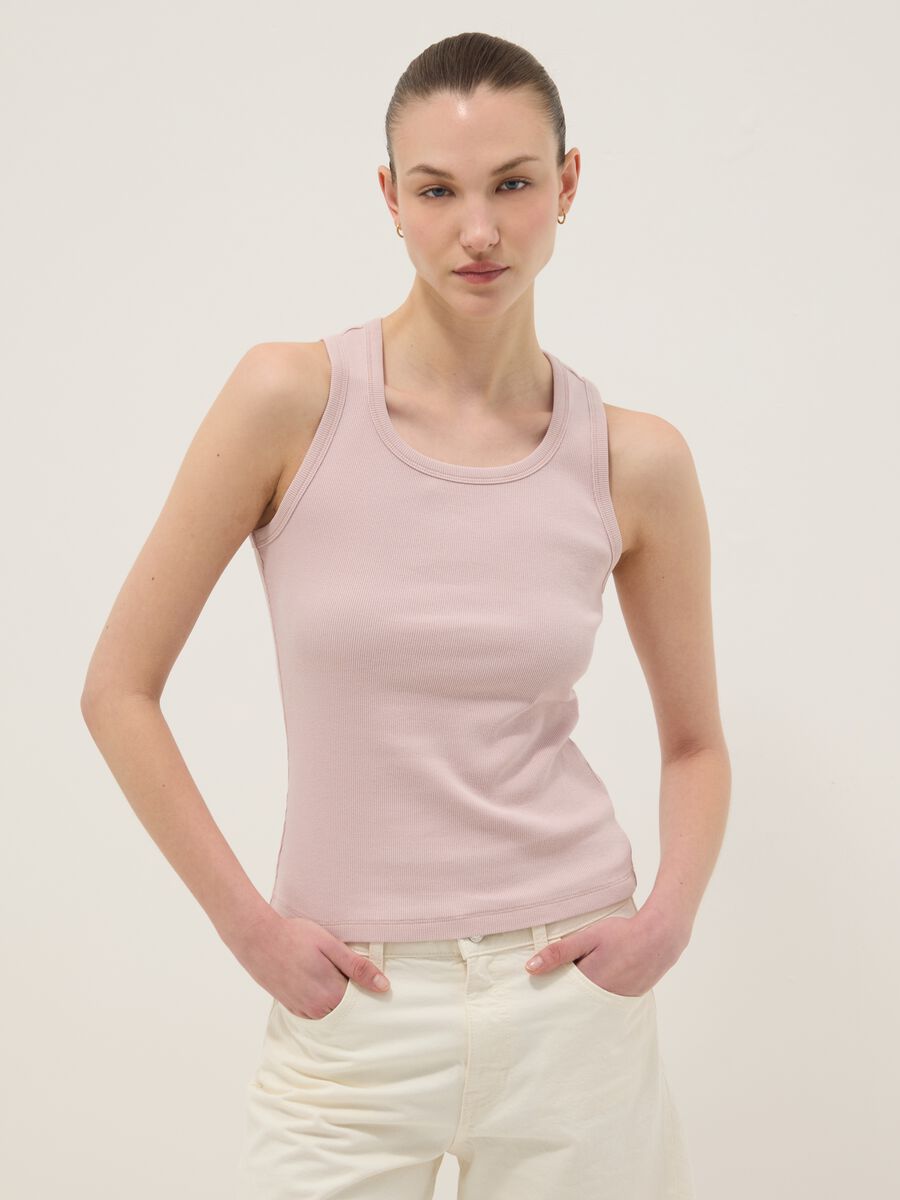 Rosa Tanktop aus Stretch-Baumwolle, Regular Fit_2