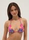 Pink triangle bikini top in stretch fabric_0