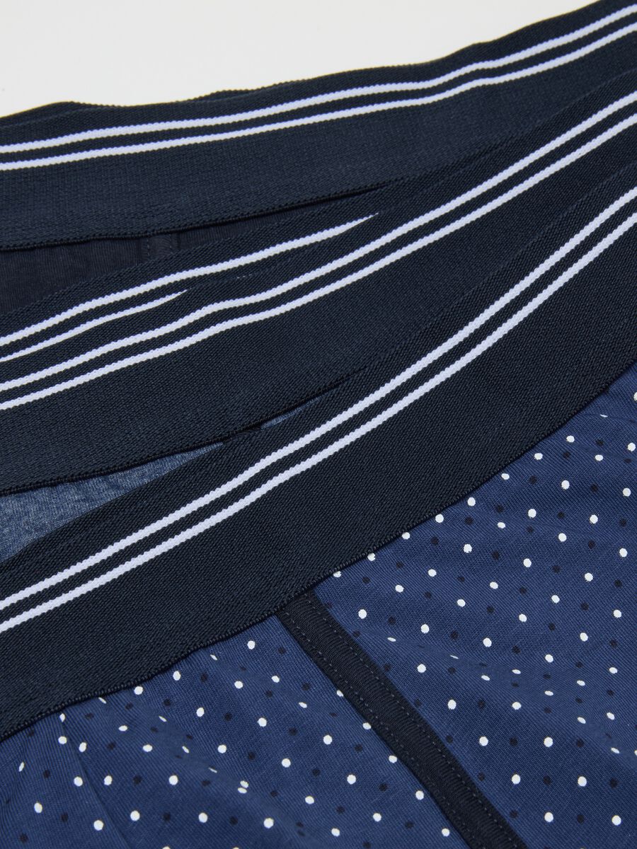 Multicolour polka dot boxer tripack in stretch cotton regular fit_5