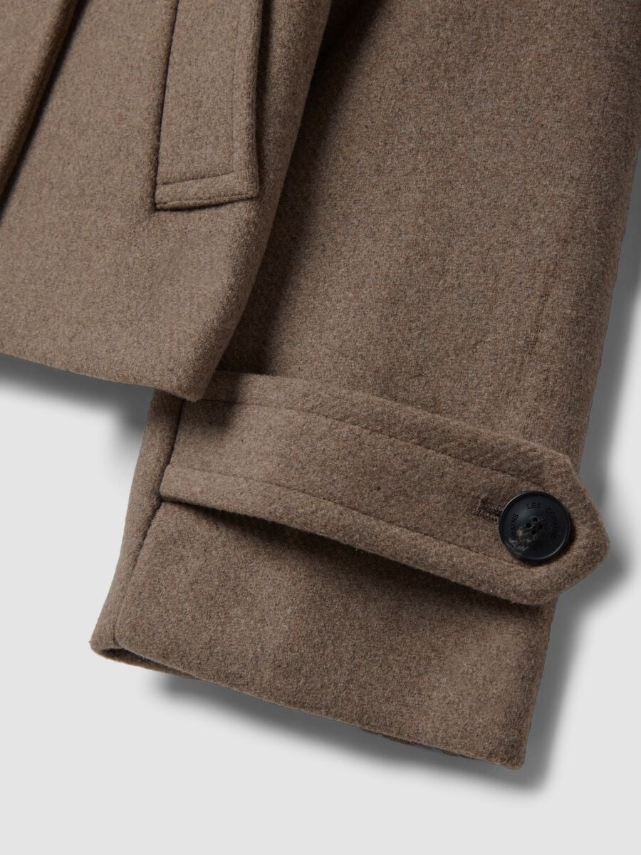Brown wool and viscose blend coat_1