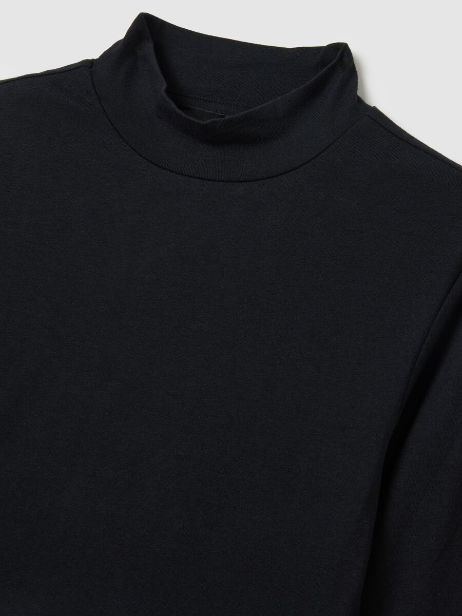 Schwarzes Rückenfreies Lange Ärmel Crop Top_6