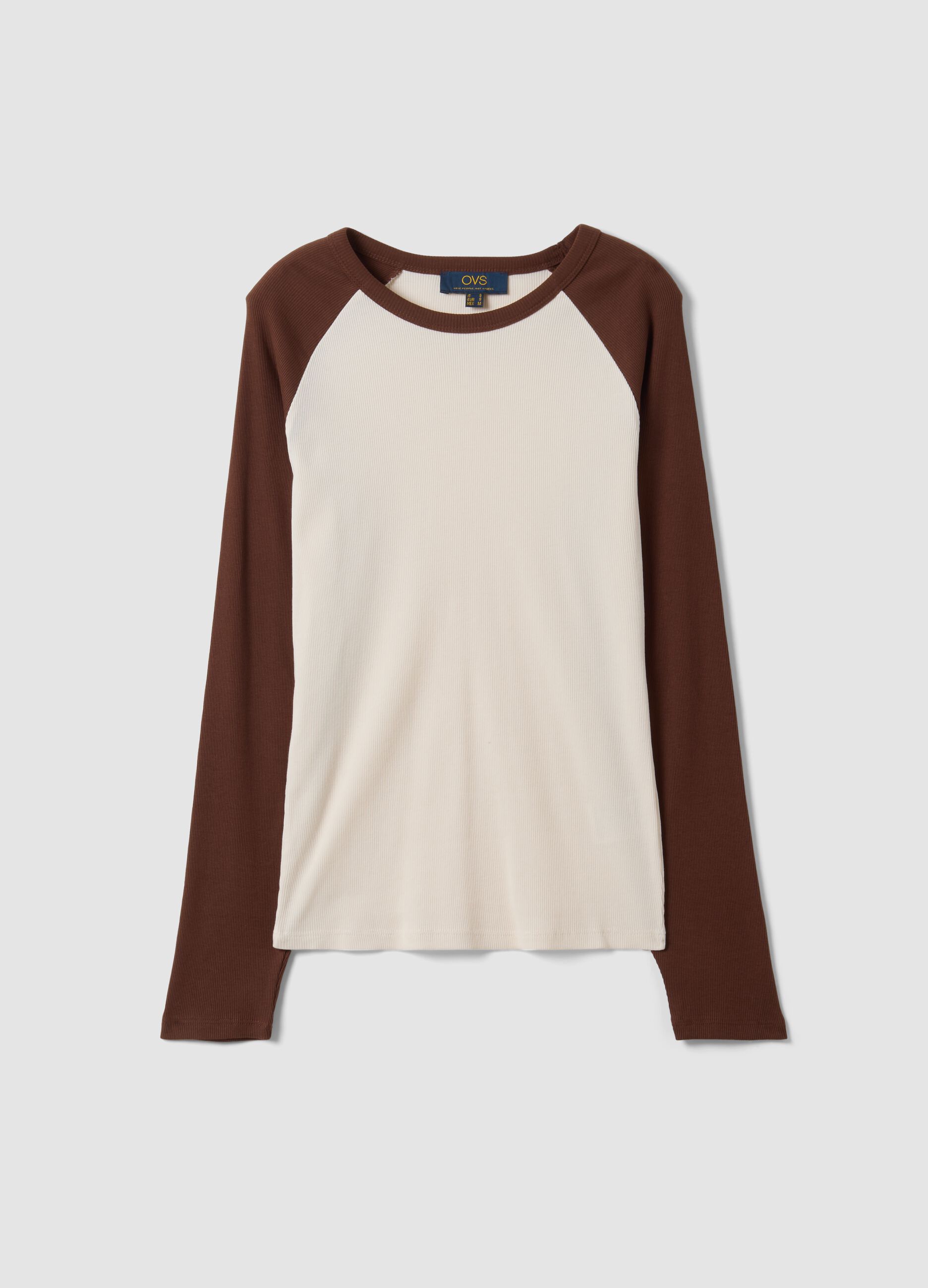White pure cotton long-sleeved T-shirt