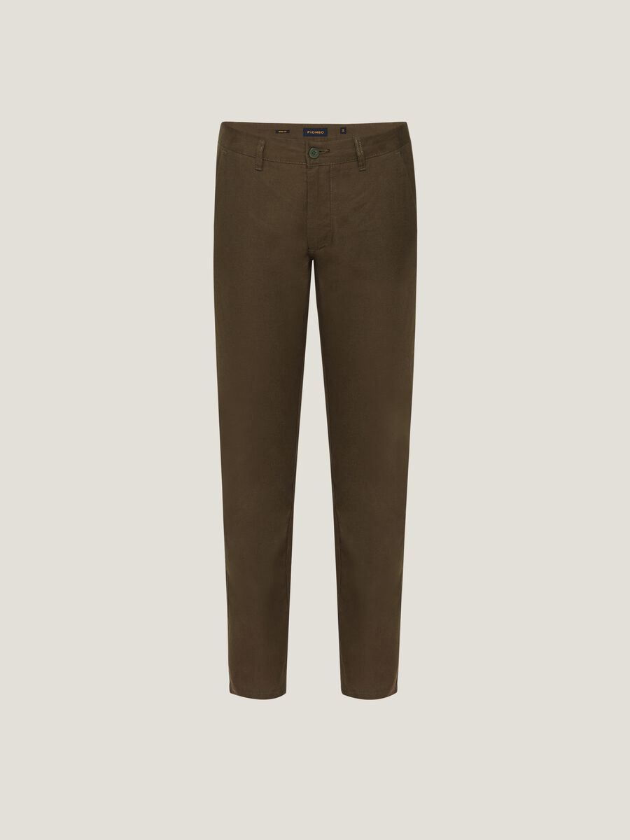 Cotton and linen chino trousers_4