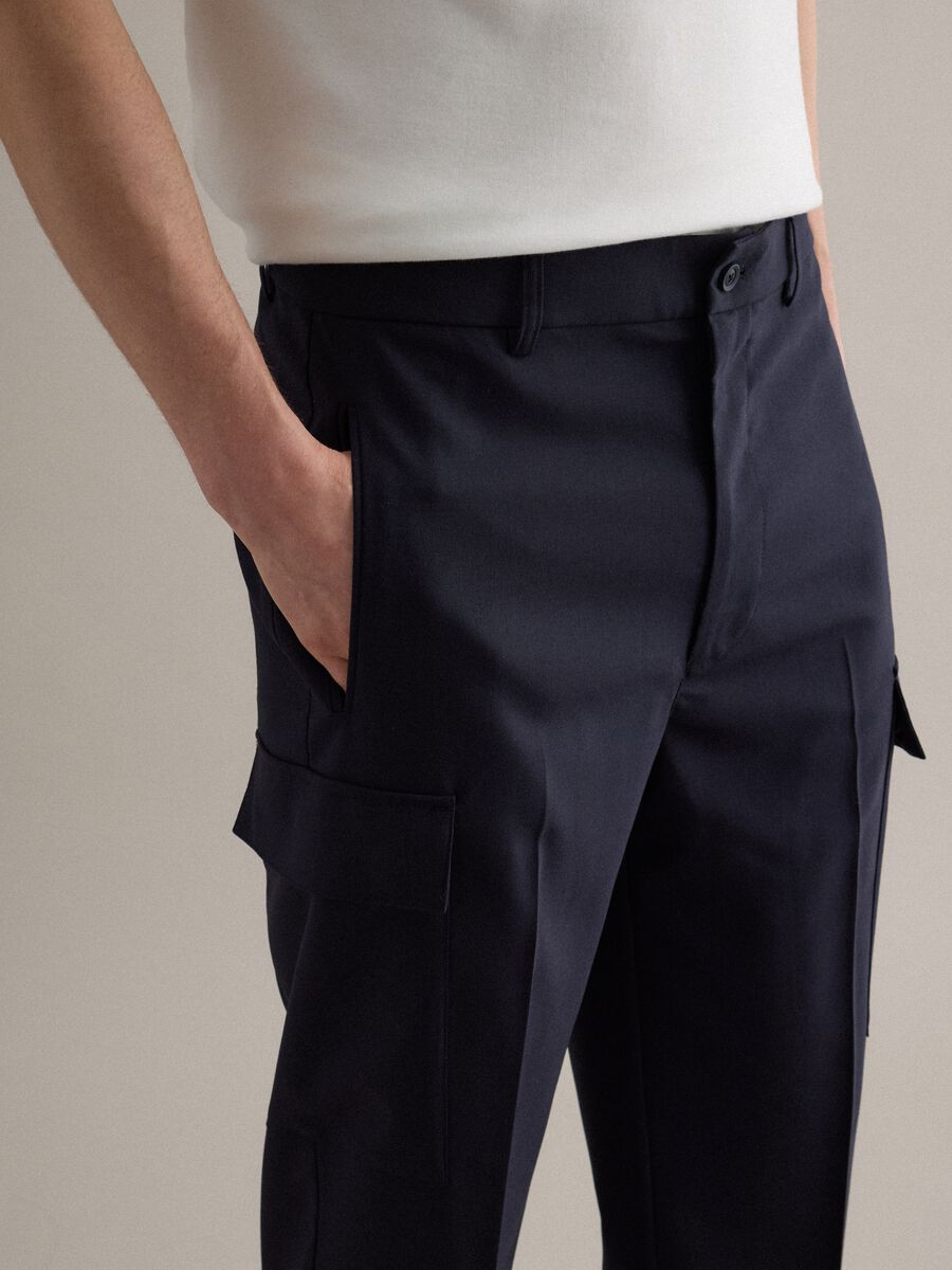 Elegante Blaue Regular Fit Cargo-Hose_4