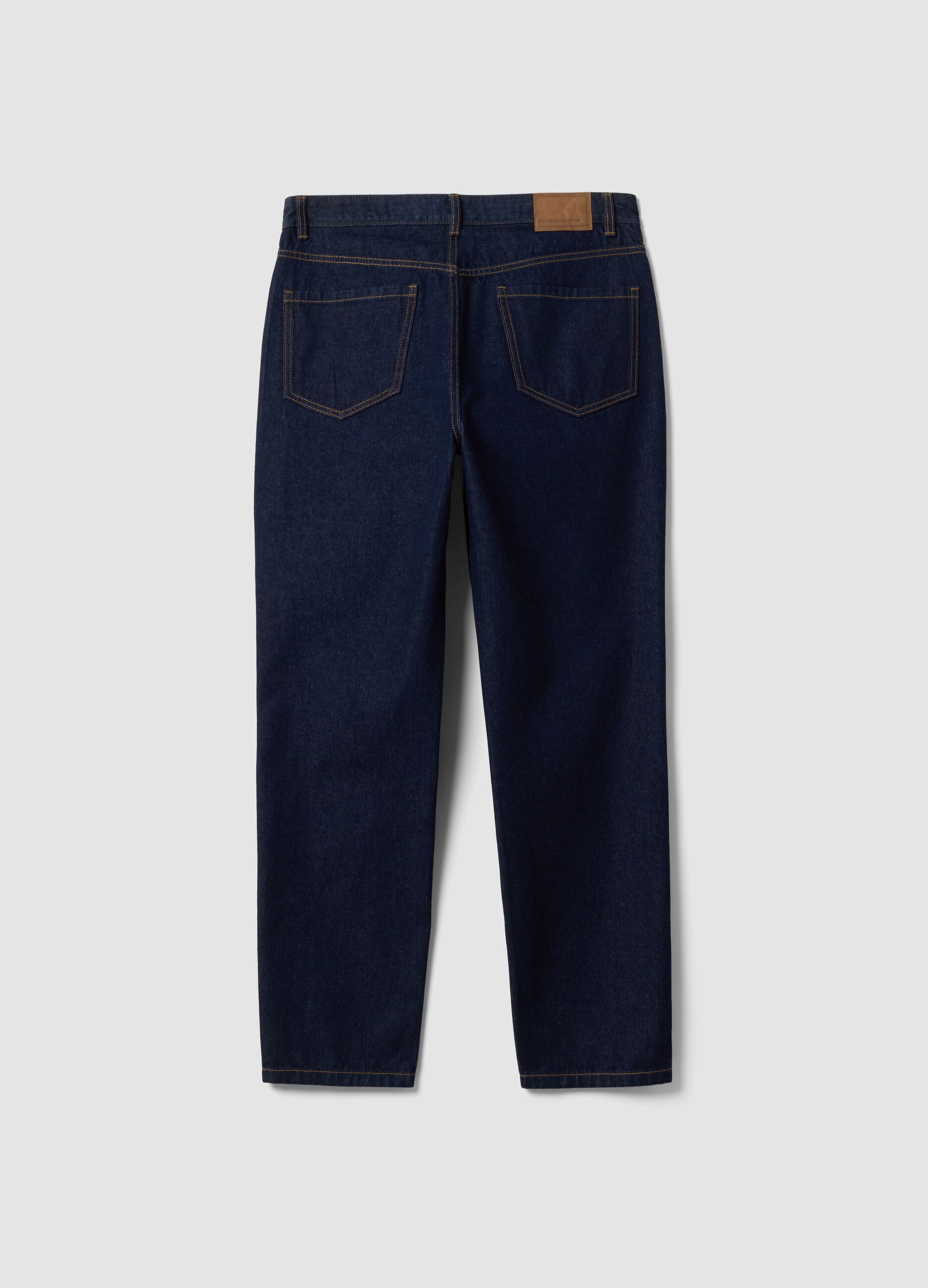 Jeans de ganga em algod&atilde;o puro, regular tapered