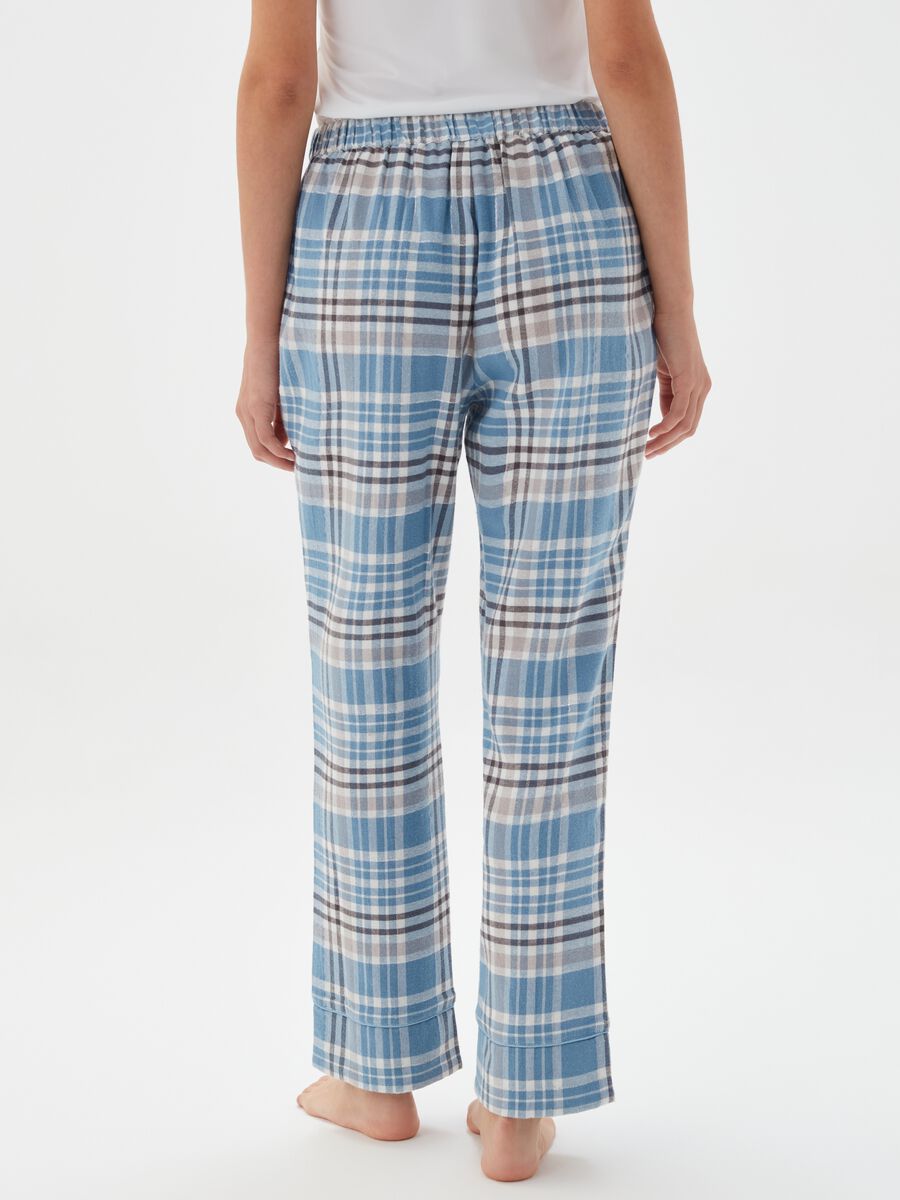 Pantalone pigiama in flanella check con lurex_2