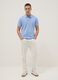 Light blue stretch cotton polo shirt, regular fit_0