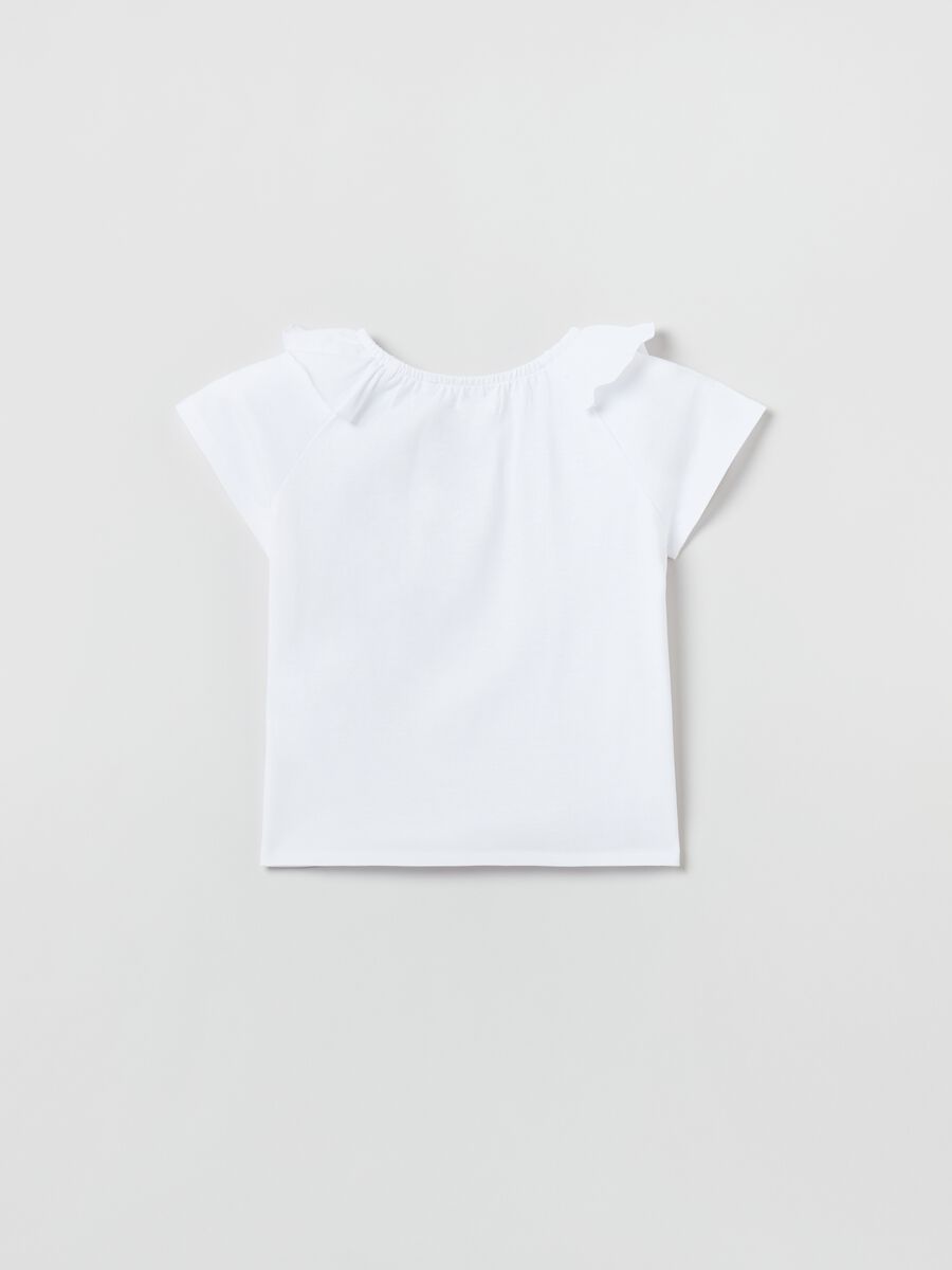 Cotton T-shirt with flounces_1