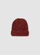 Red ribbed stretch beanie_0