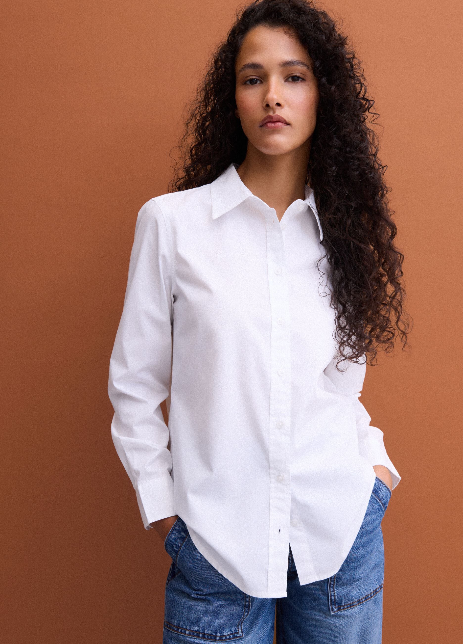 White poplin shirt, regular fit