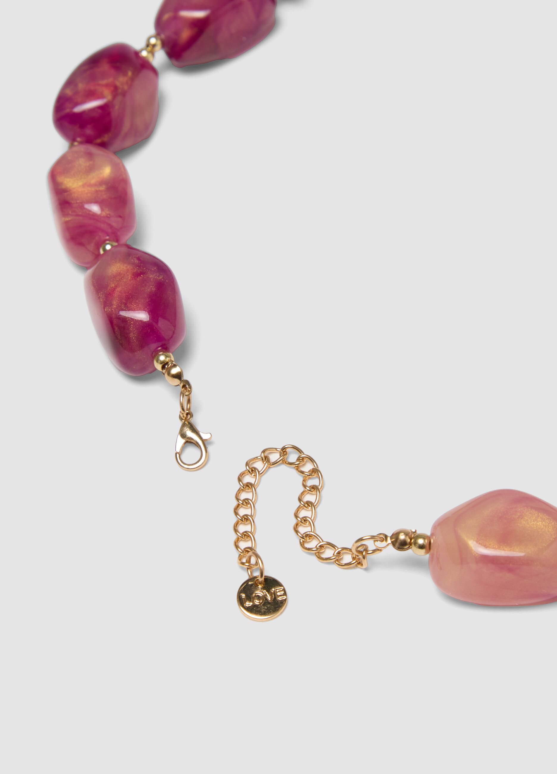 Pink necklace with irregular stones