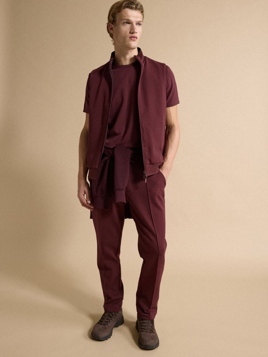 Pantal&oacute;n rojo de algod&oacute;n el&aacute;stico regular fit_0