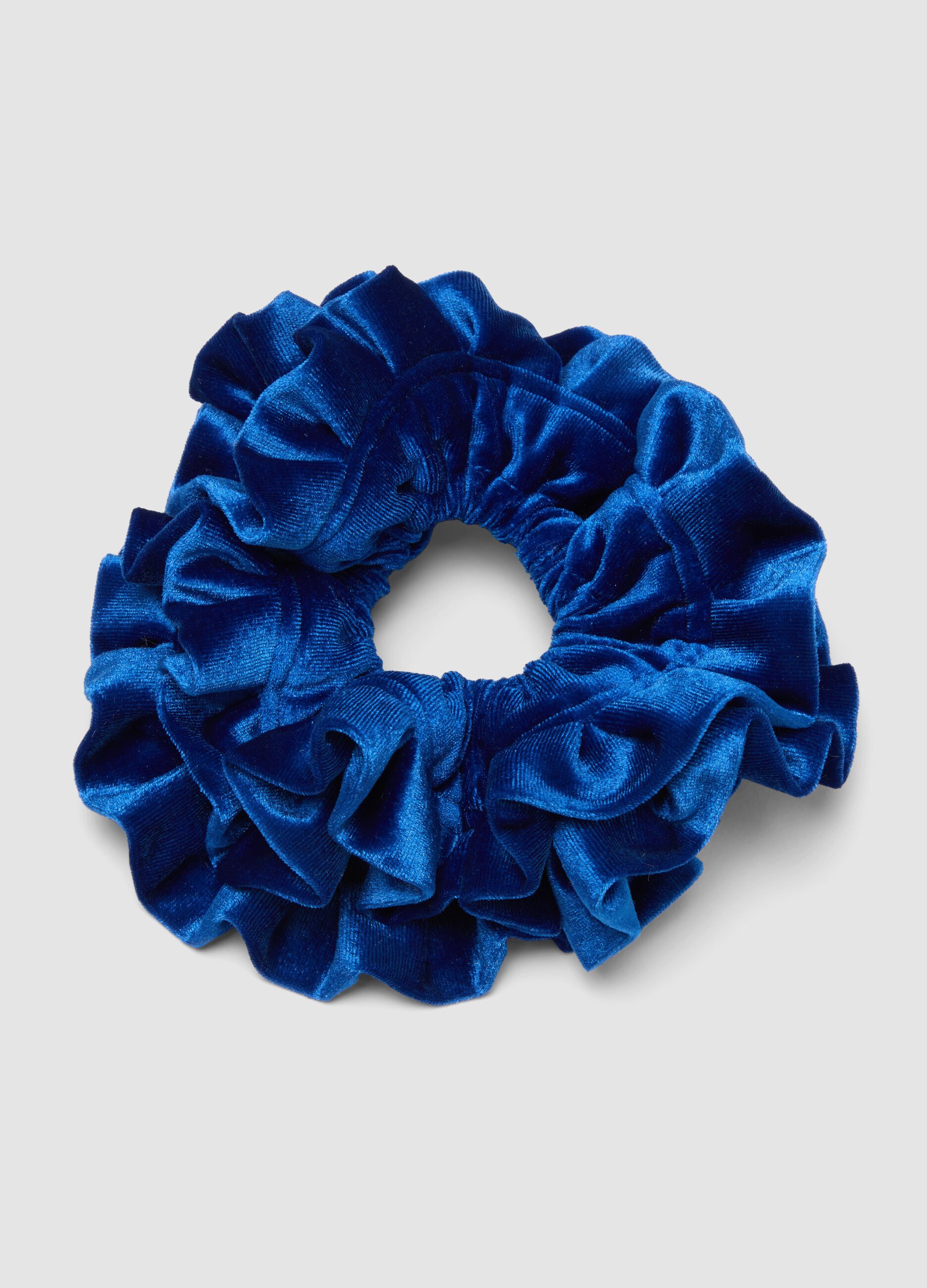 Scrunchie blu effetto vellutato