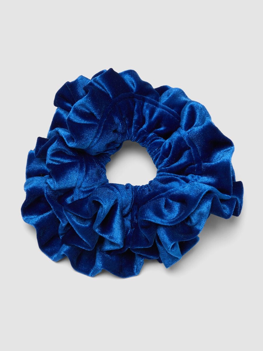 Scrunchie blu effetto vellutato_1