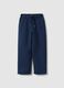 Kids' Regular Fit Blue Cotton and Linen Blend Chino Trousers_0