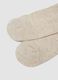 Beige organic cotton-blend socks with bow_2