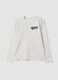 T-shirt bianca in puro cotone organico con stampa "Hyped" per ragazzo_0