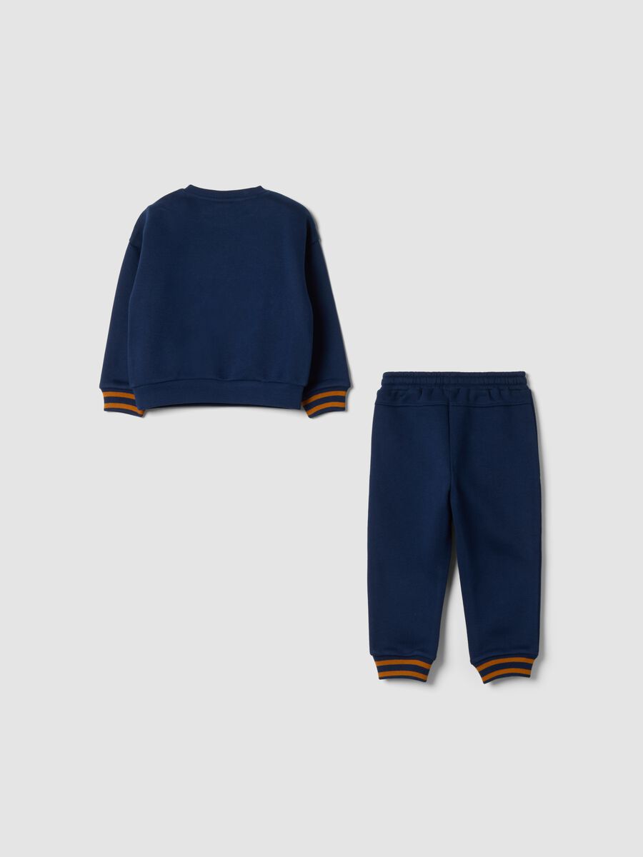 Blue organic cotton-blend jogger set with Mickey print_1