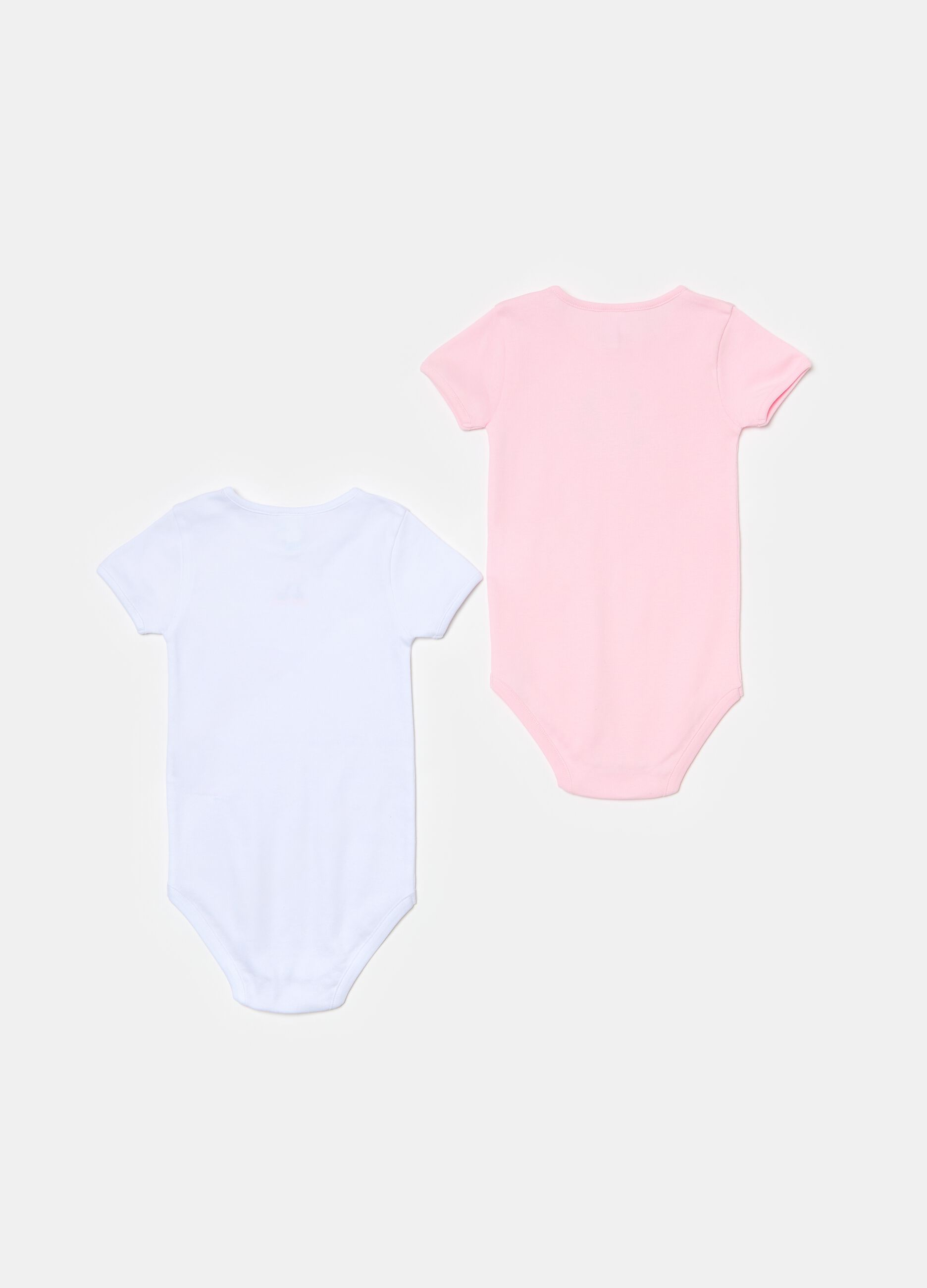 Two-pack bodysuits with short sleeves and Minnie Mouse print