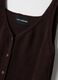 Brown cotton blend regular fit tank top with buttons_5