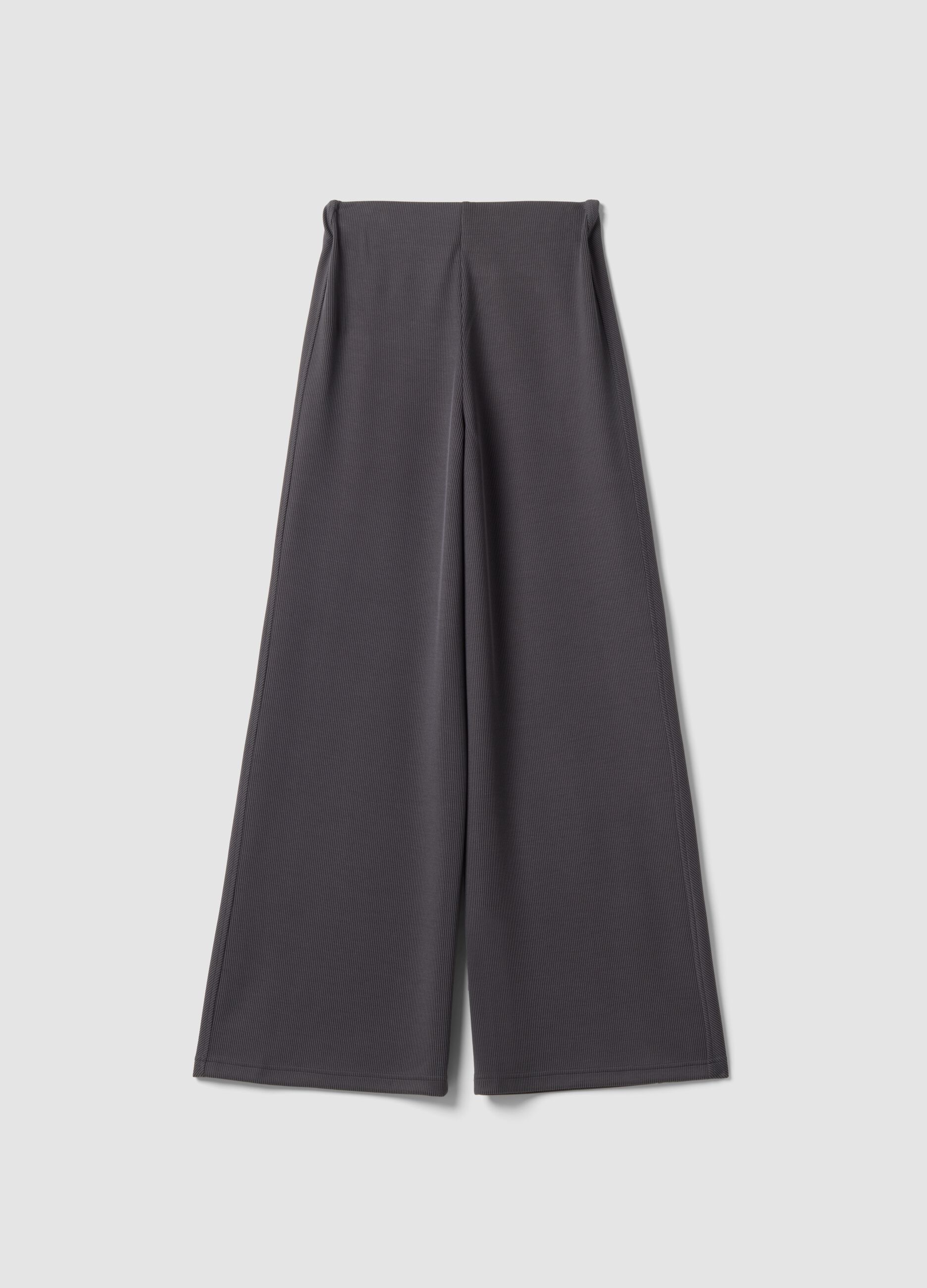 Grey wide-leg stretch modal trousers ALTAVIA STUDIO