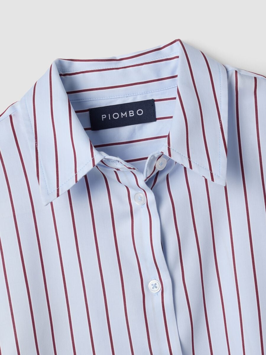 Blue striped pure cotton regular-fit shirt_5