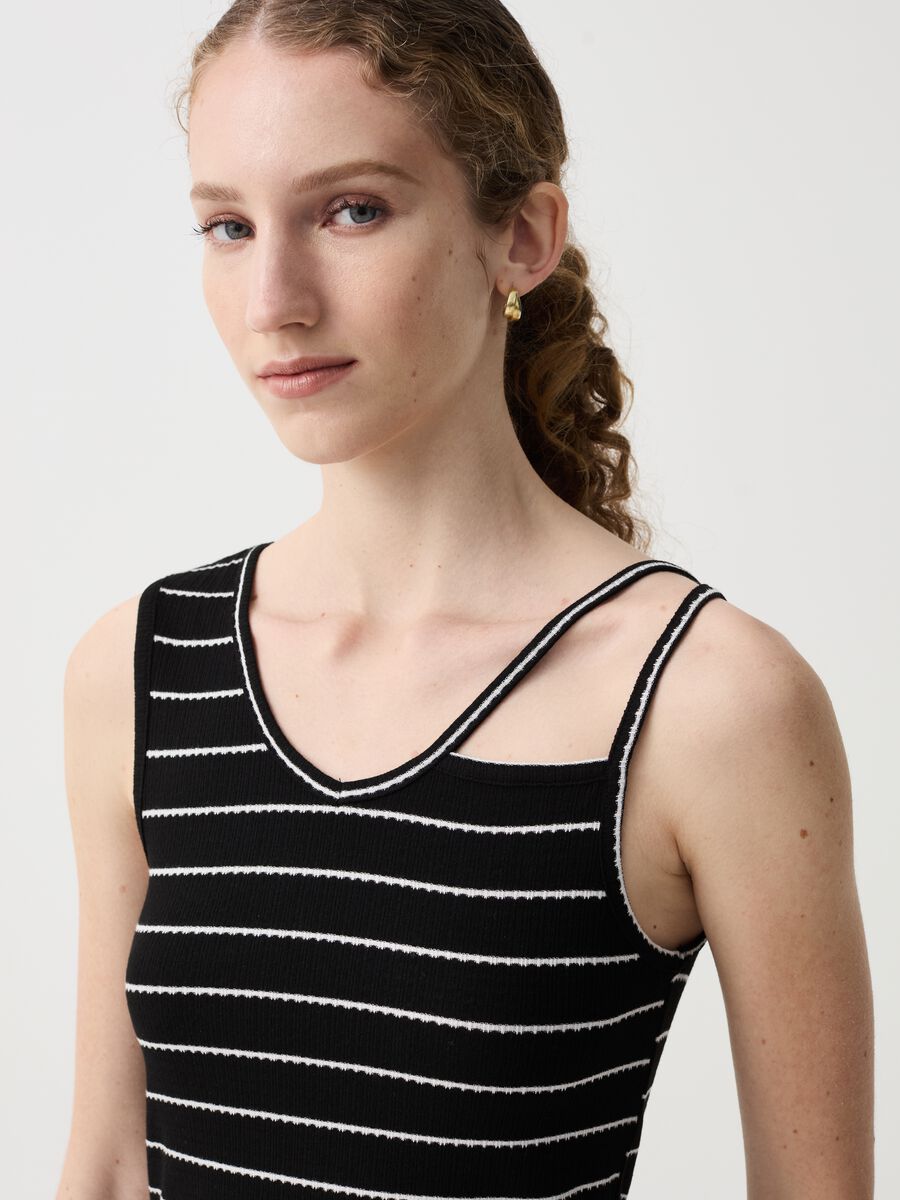 Striped tank top with cut-out detailing_2