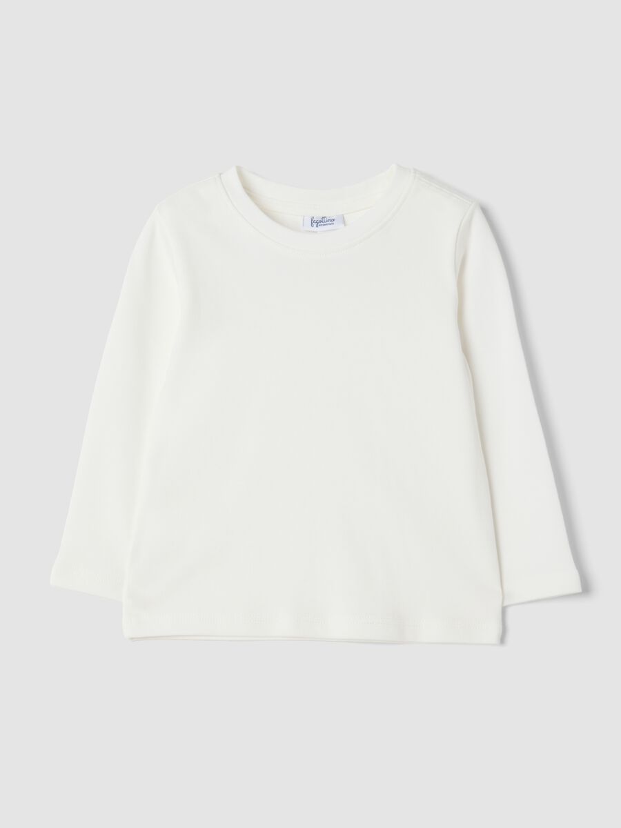 T-shirt branca de gola redonda em puro algod&atilde;o org&acirc;nico_0