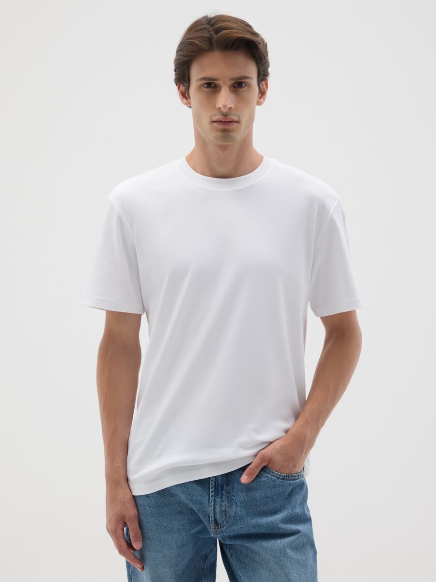 White pure cotton t-shirt relaxed fit_1