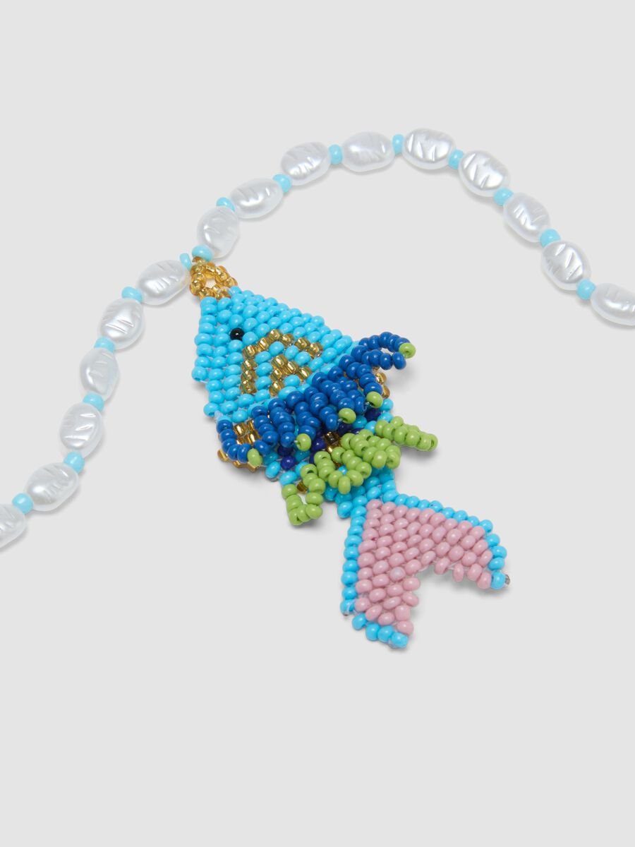 Adjustable multicolour necklace with beads and pendant_1