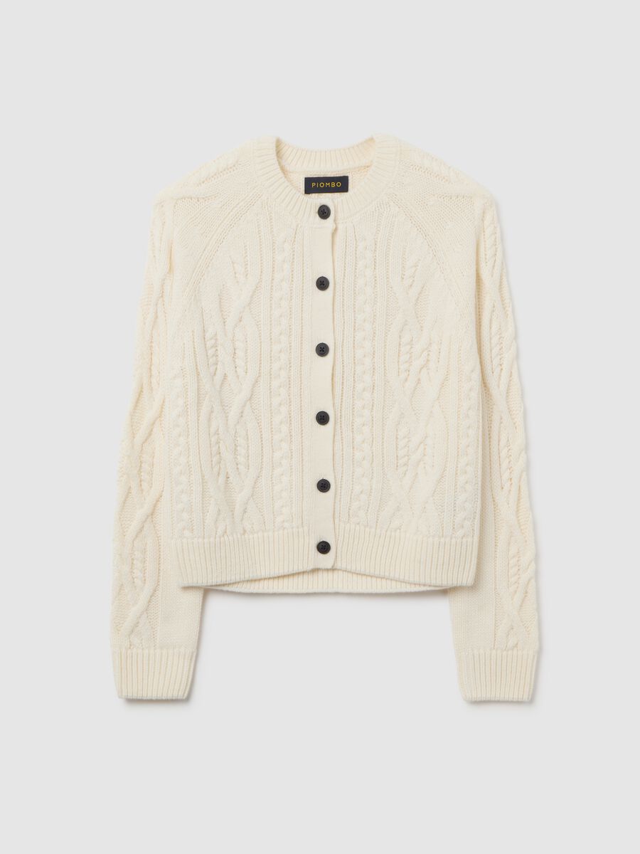 Beige regular fit cardigan with buttons_4