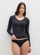 Black V-neck regular fit jumper_0