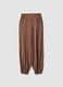 Braune Hose aus Viskosemix mit elastischen B&uuml;ndchen, Regular Fit_4